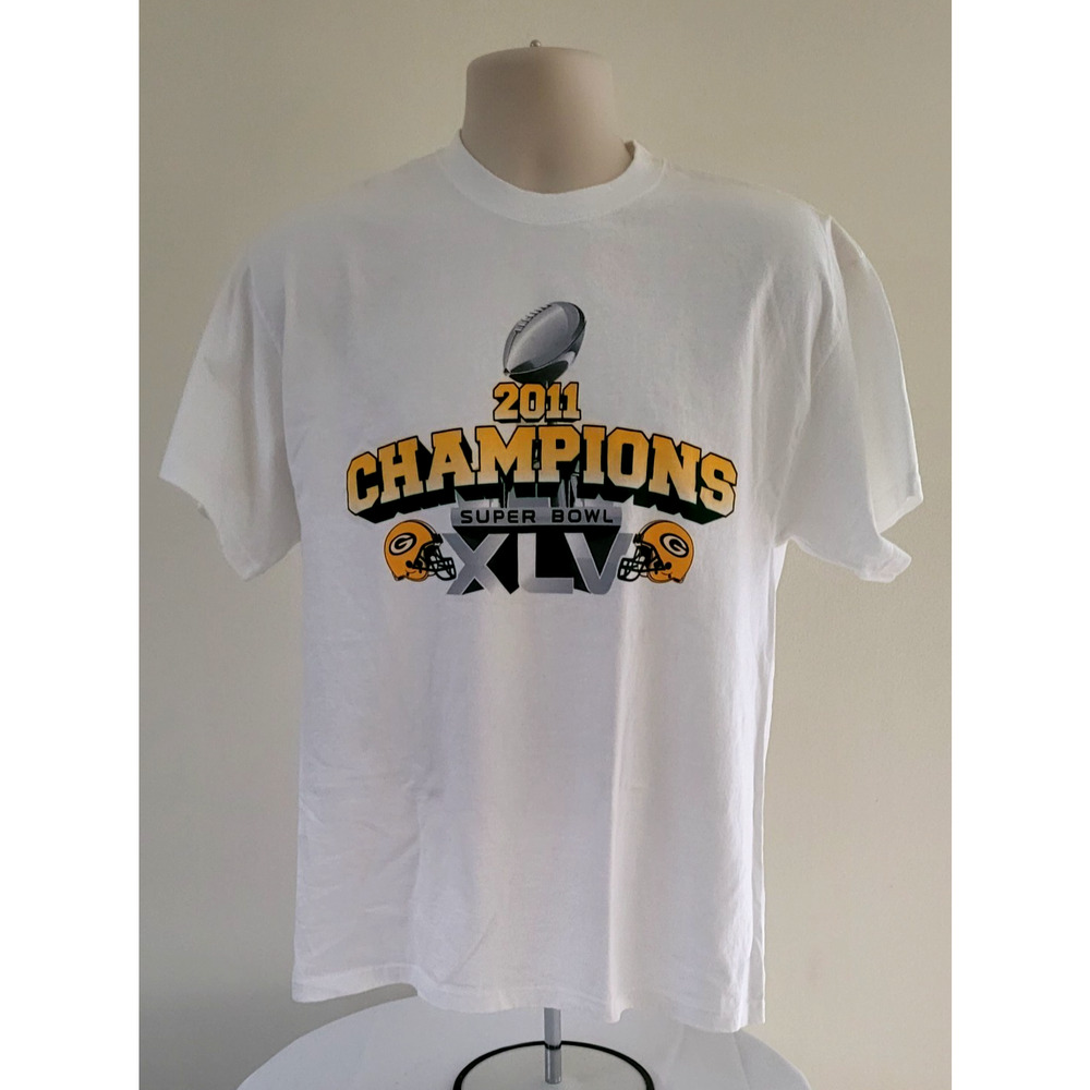 NFL Green Bay Packers Super Bowl XLV/2011 Champions White T-Shirt - Sz Large